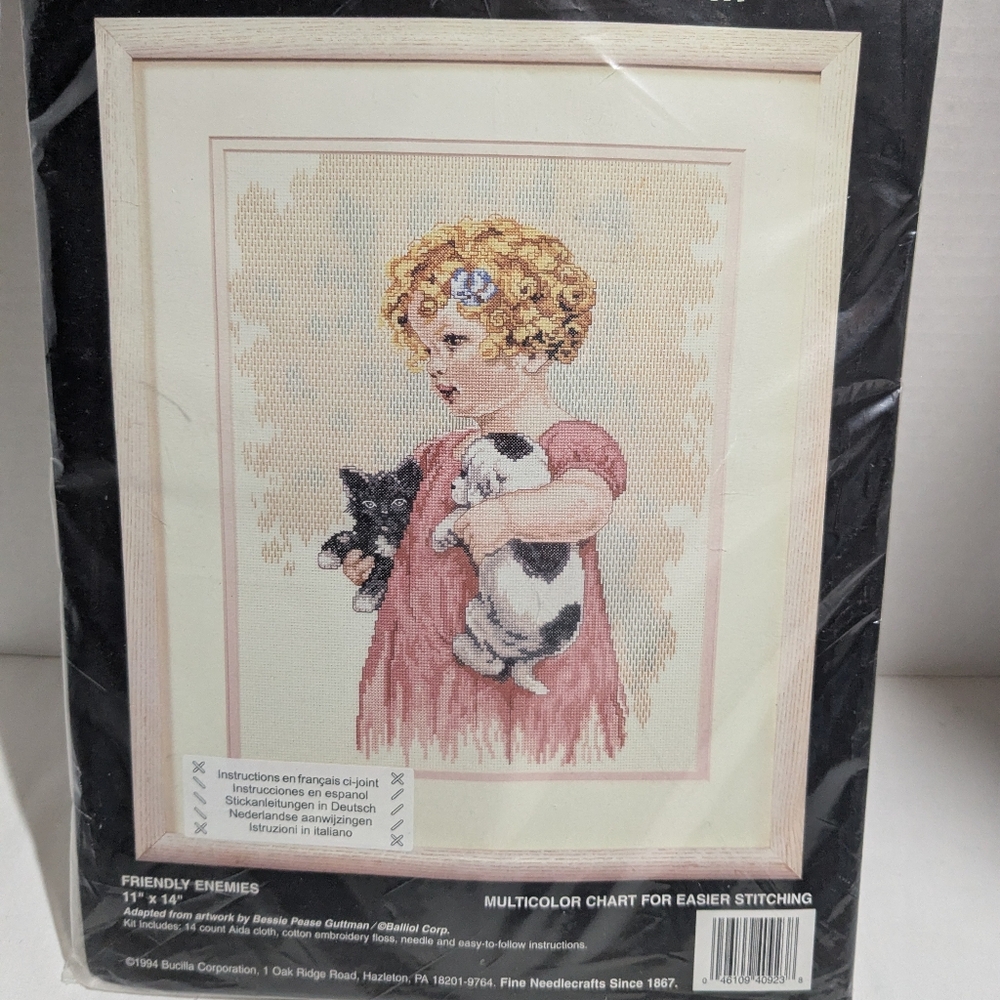 Bucilla counted cross stitch Friendly Enemies #40923